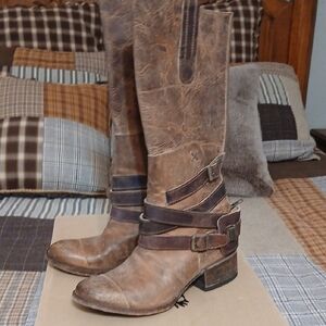 New! Freebird by Steven, Dakota, Distressed Brown Heeled Boots